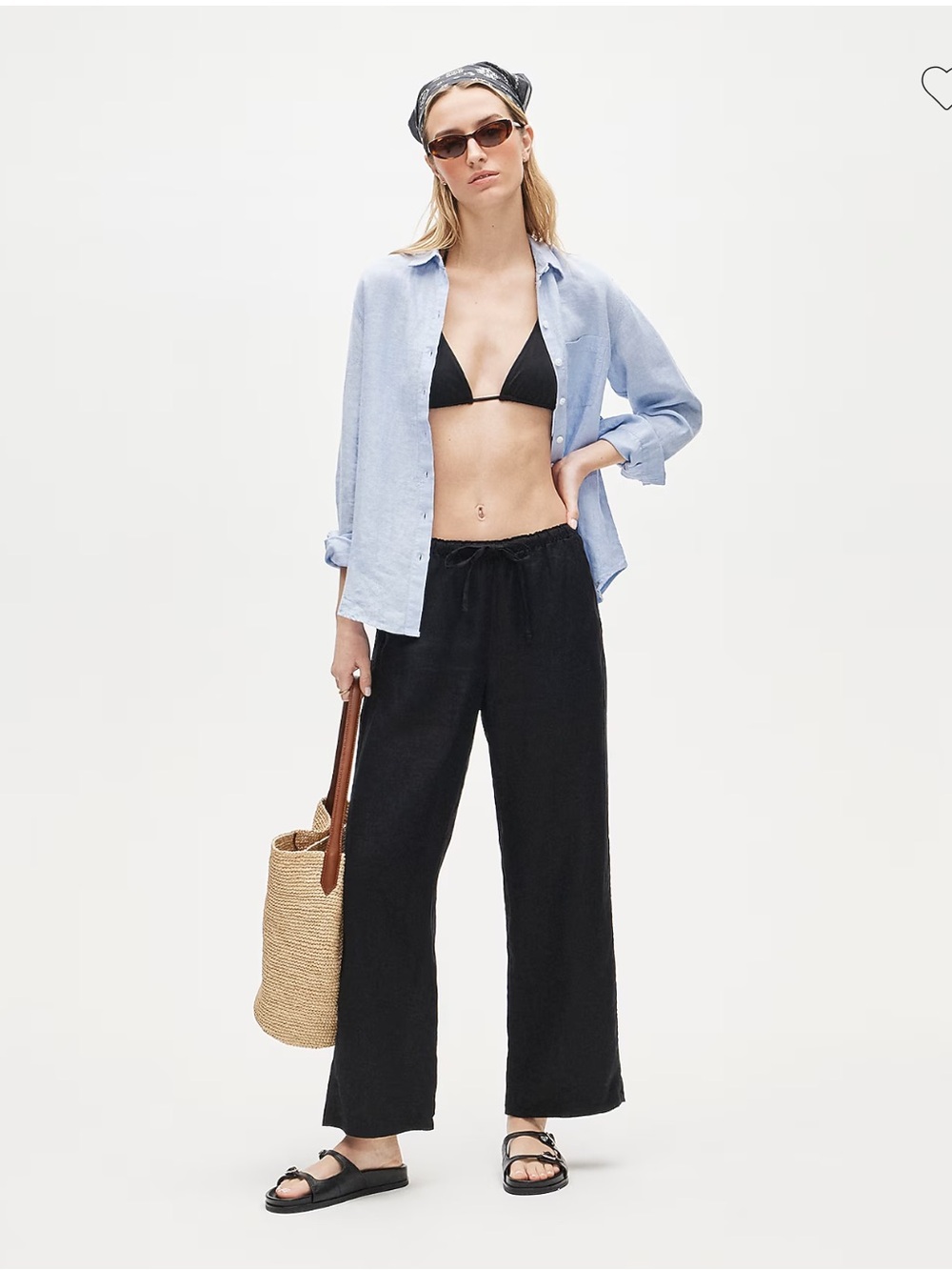 NWT J.Crew Women's Tall Soleil pant in linen Black